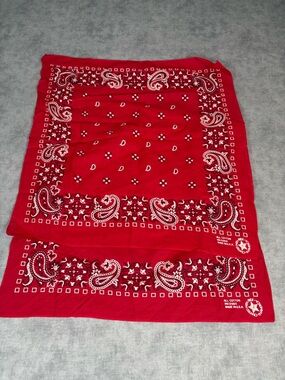 2 Vintage Fast Color RN 13960 Red Bandanas 20 X 20 Made In USA Handkerchiefs